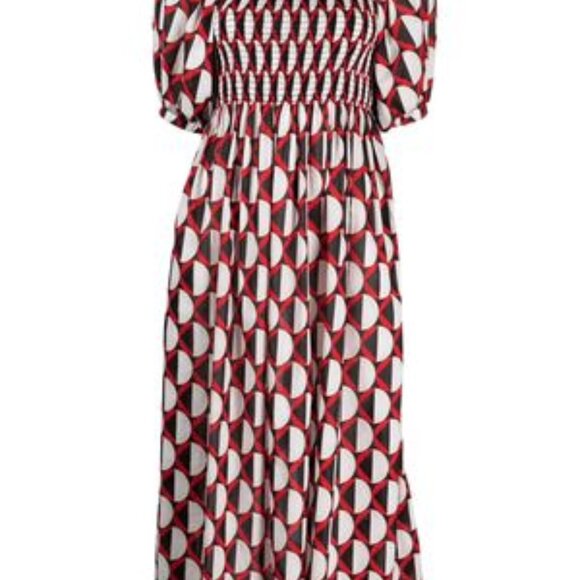 Cynthia Rowley Geometric-print Cotton Midi Dress - Picture 6 of 8